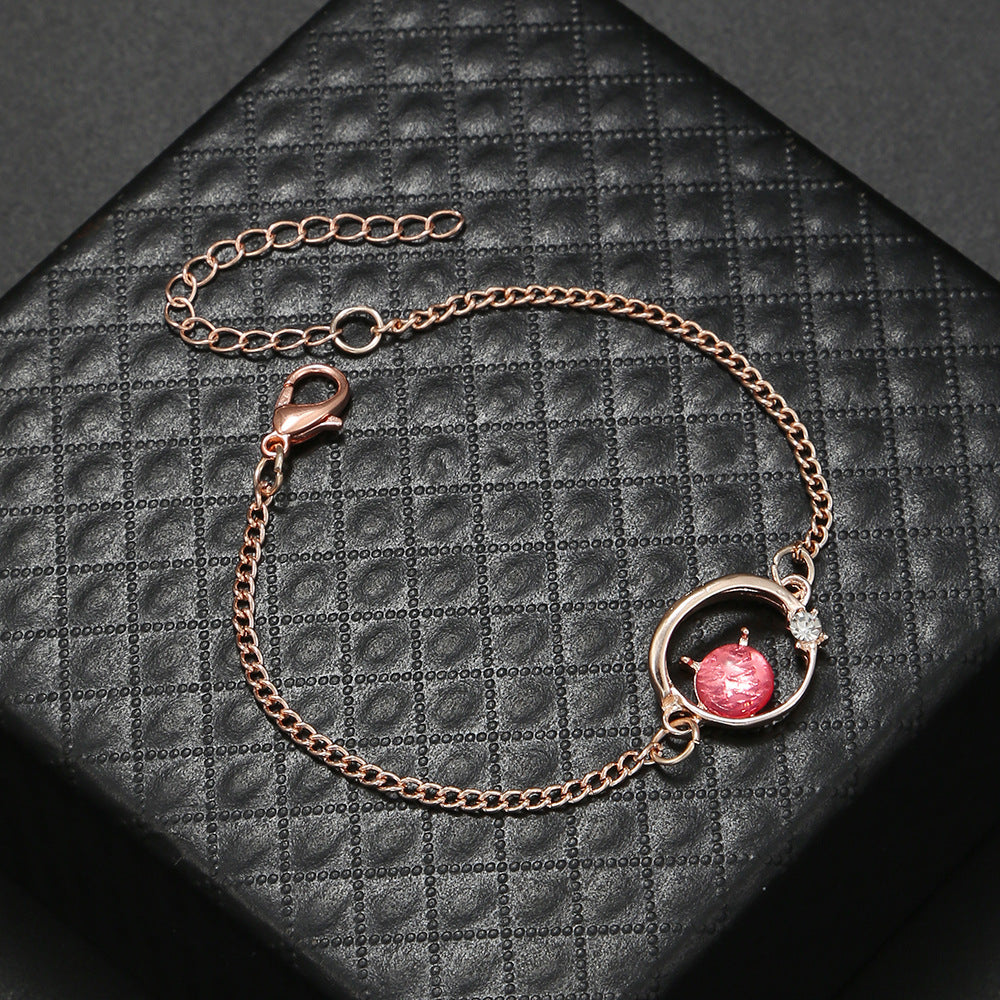 Pink Dream Planet Bracelet - Korean Style, Birthday Gift - Shop N Save
