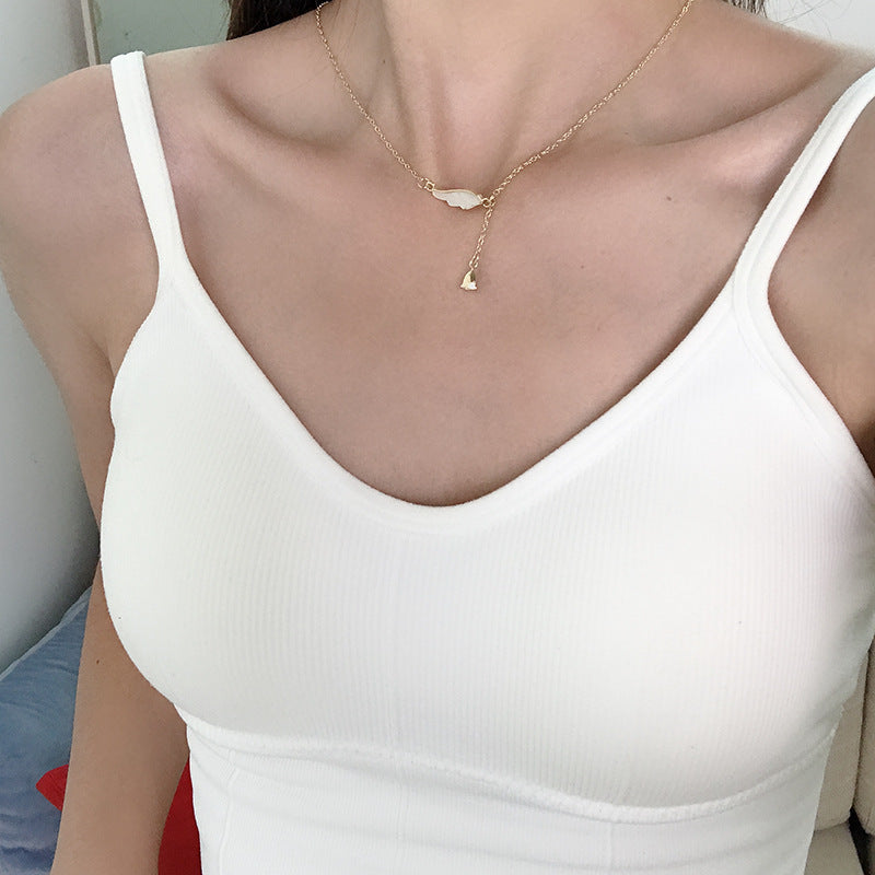 Japanese and Korean Silver Wings Necklace - Retro Tassel Style - Shop N Save