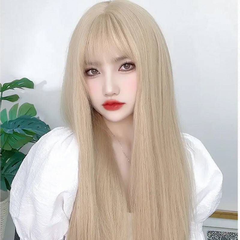 Platinum Long Hair Wig - Air Bangs