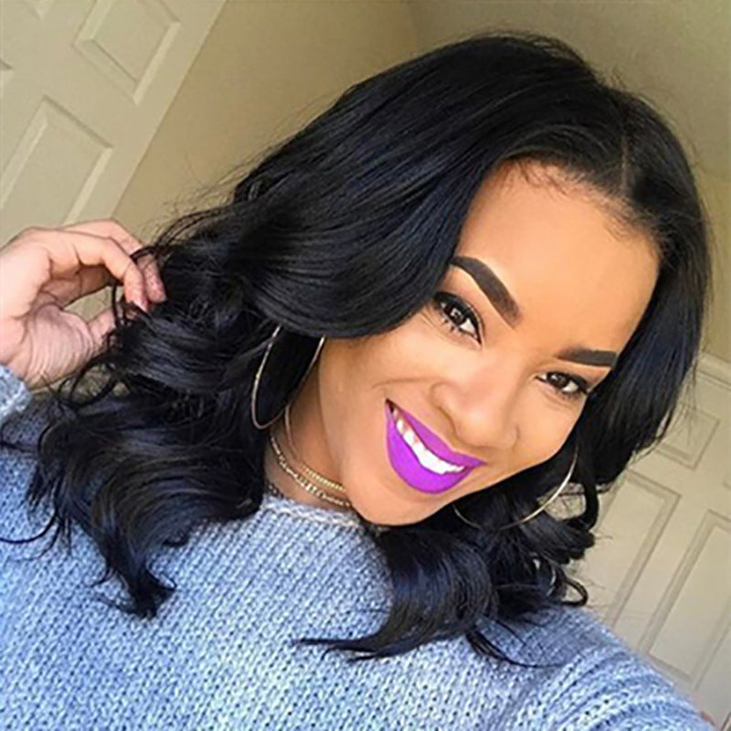 New Black Wavy Wig - Medium-Length