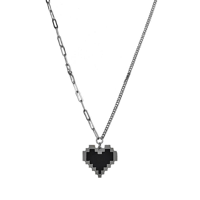 Titanium Steel Heart Necklace - Double Layer, Hip Hop Fashion - Shop N Save