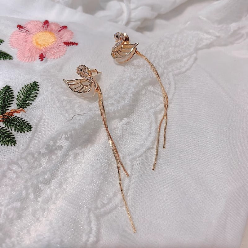 Sterling Silver Swan Earrings - 2023 New Style, High-End Jewelry - Shop N Save