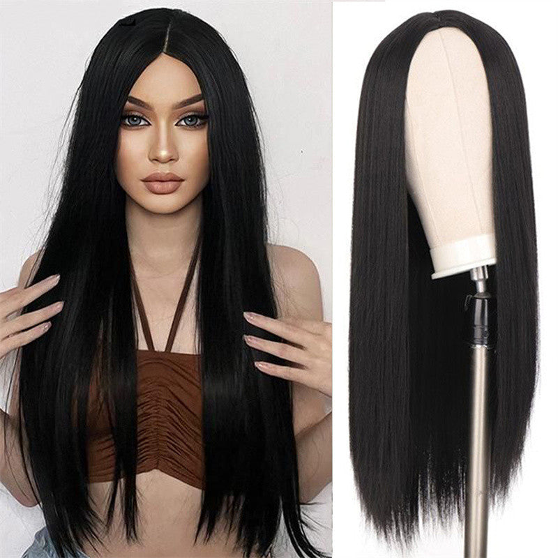 European & American Matte Silk Long Hair Wig: African Style