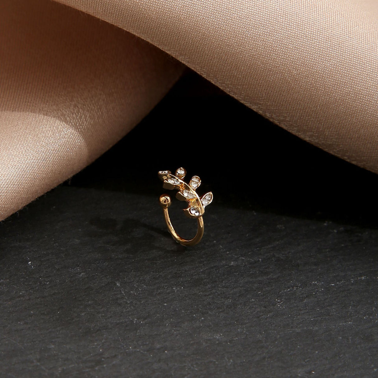 Diamond Leaf Ear Clips - European American Hot-Selling, C-Shaped - Shop N Save