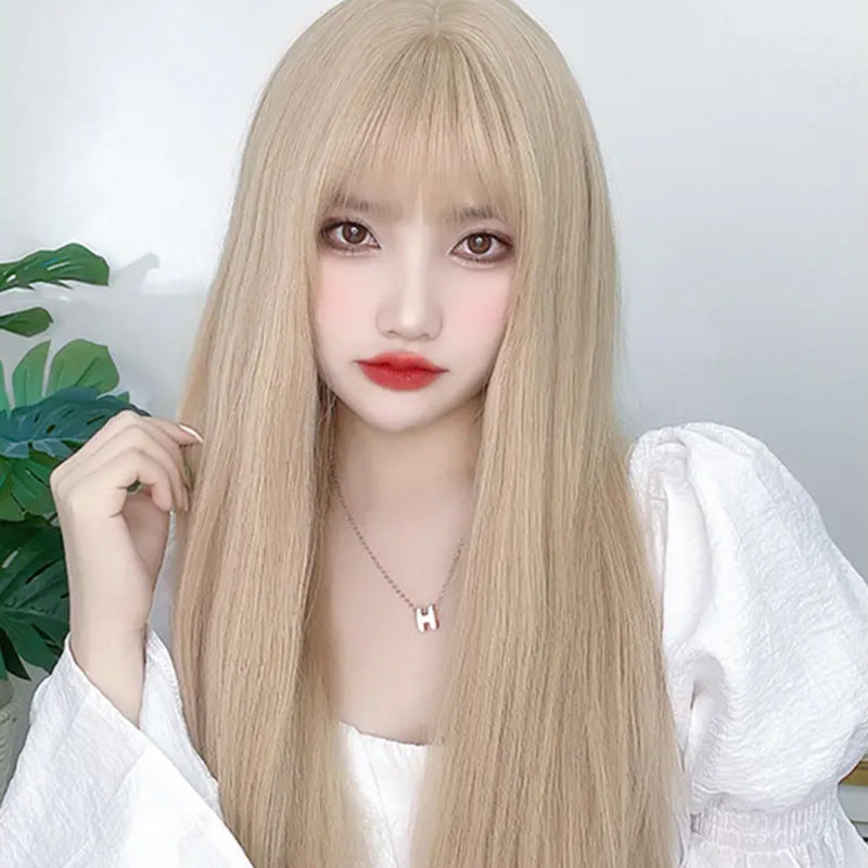 Platinum Long Hair Wig - Air Bangs