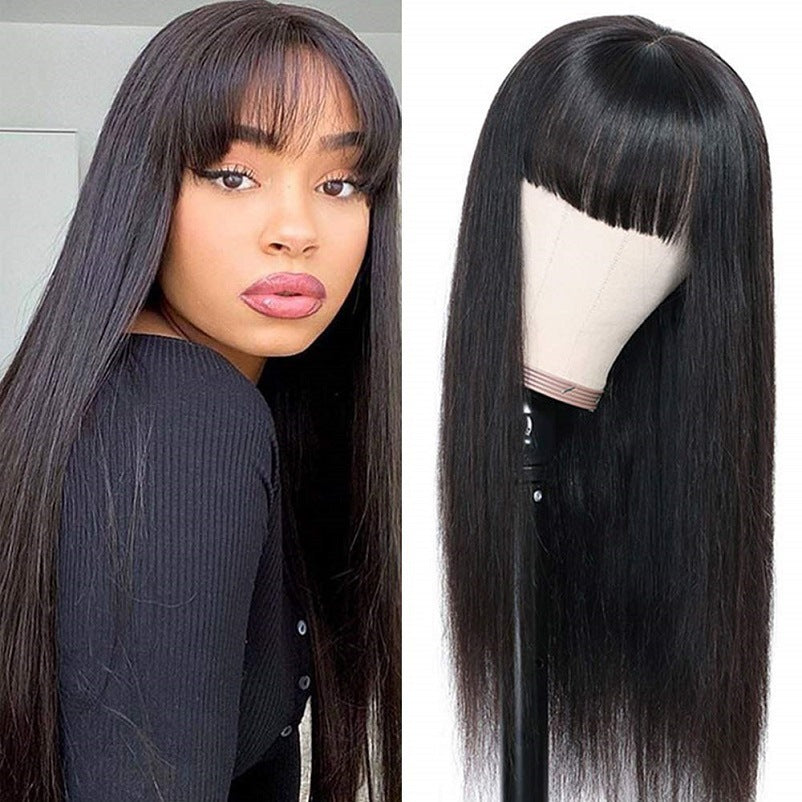 European & American Cross-Border Long Straight Hair Wig: Black Fashion