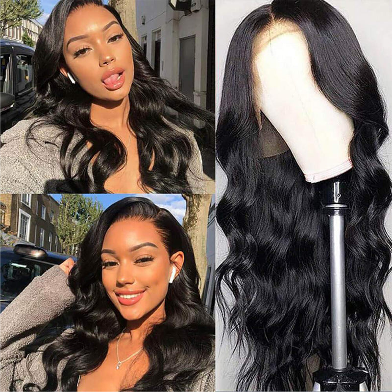 Fashion Wig: Front Lace Black Wavy Hair,Large Wavy Wigs