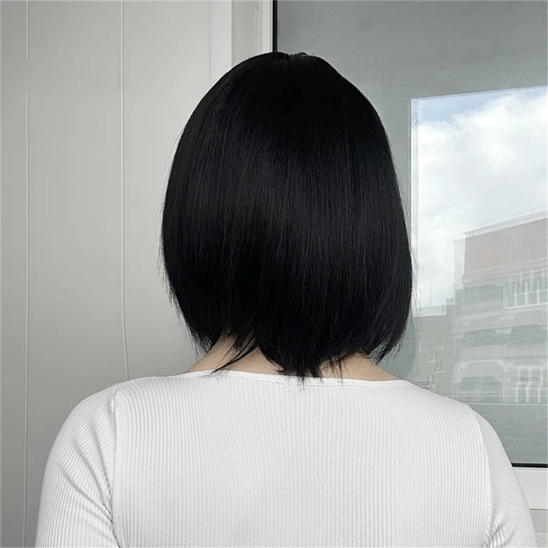 Short Straight Hair Wig - European & American Bangs