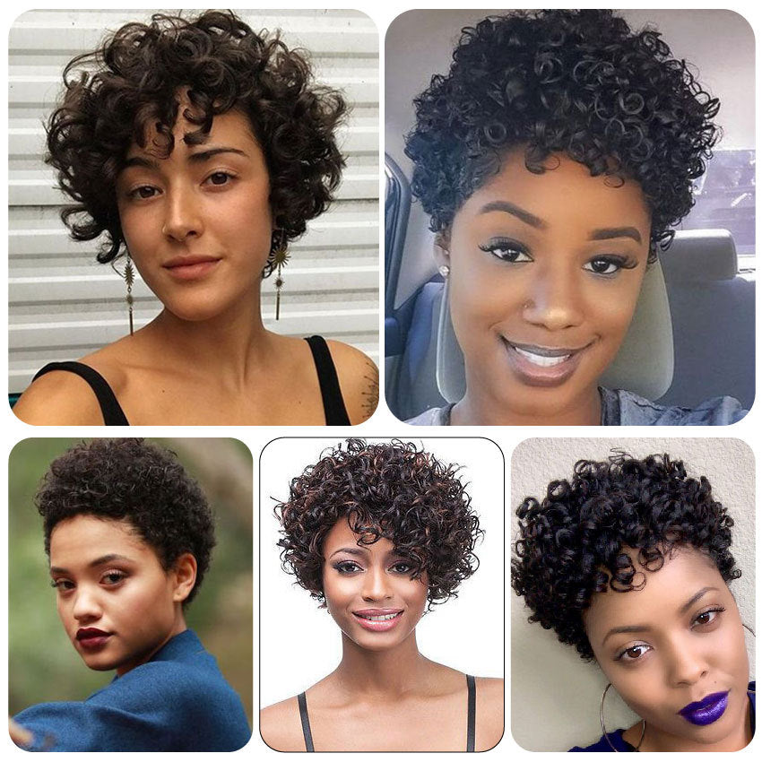 Wigs Women's Short Curly Wigs Small Curly Wigs Chemical Fiber Headgear Wigs
