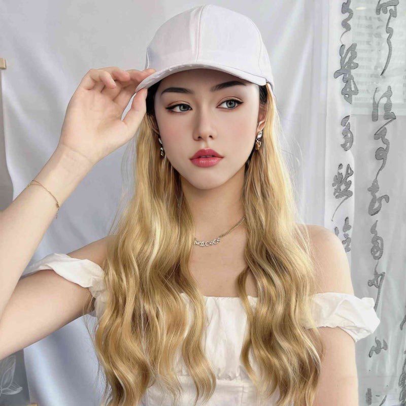 cross-border foreign trade wig women's duck tongue hat long curly hair headgear