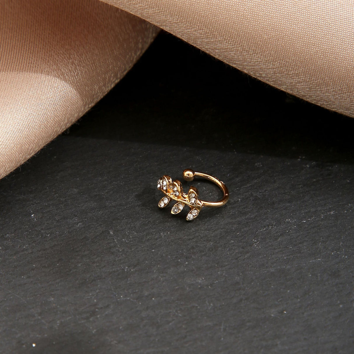 Diamond Leaf Ear Clips - European American Hot-Selling, C-Shaped - Shop N Save