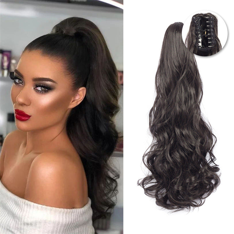 Style: Long Curls One-Piece Wig Ponytail