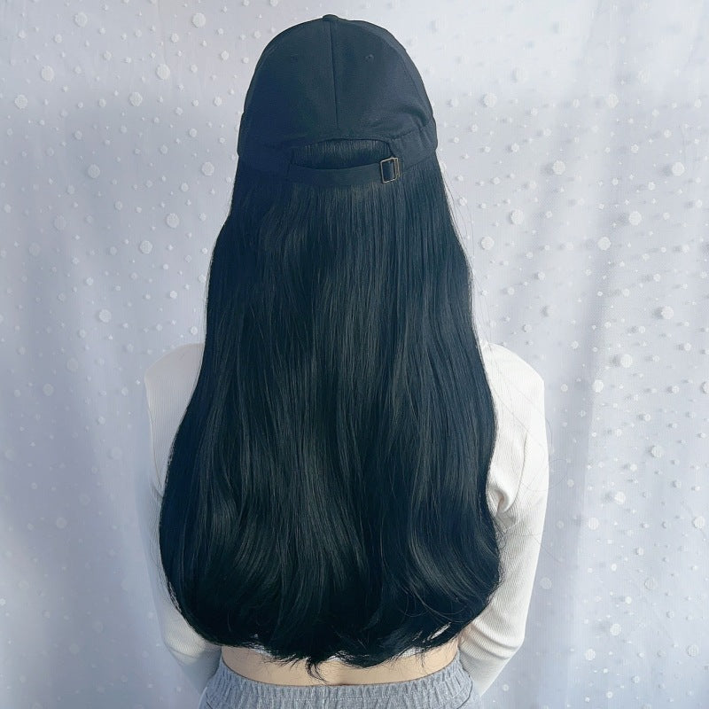 wig women's duck tongue hat long hair big wave simulated hair full head cover