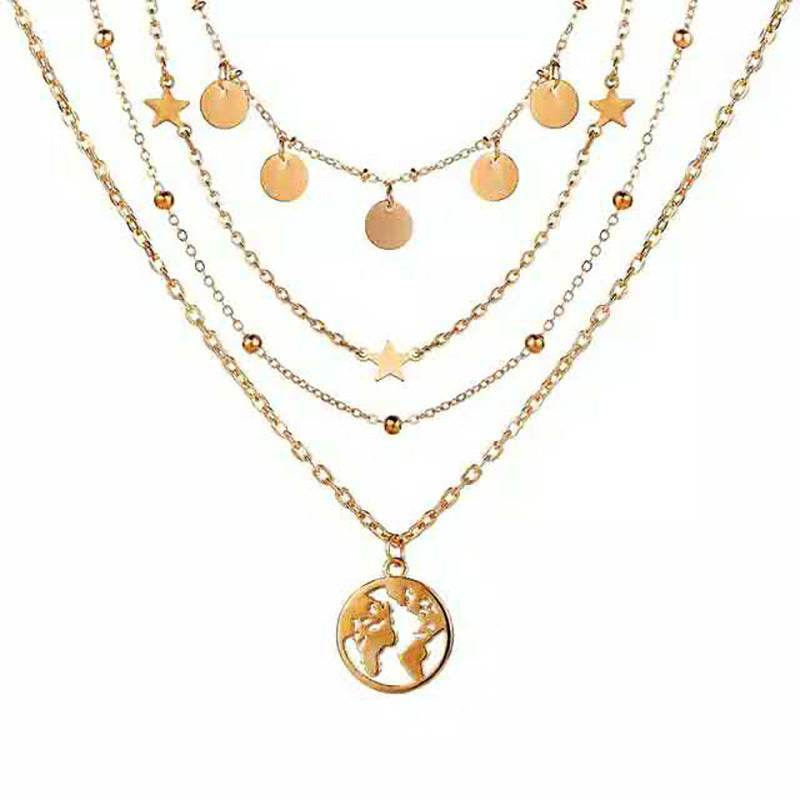 XP17 European Style Necklace - Fashion Long Metal Multi-Layer - Shop N Save