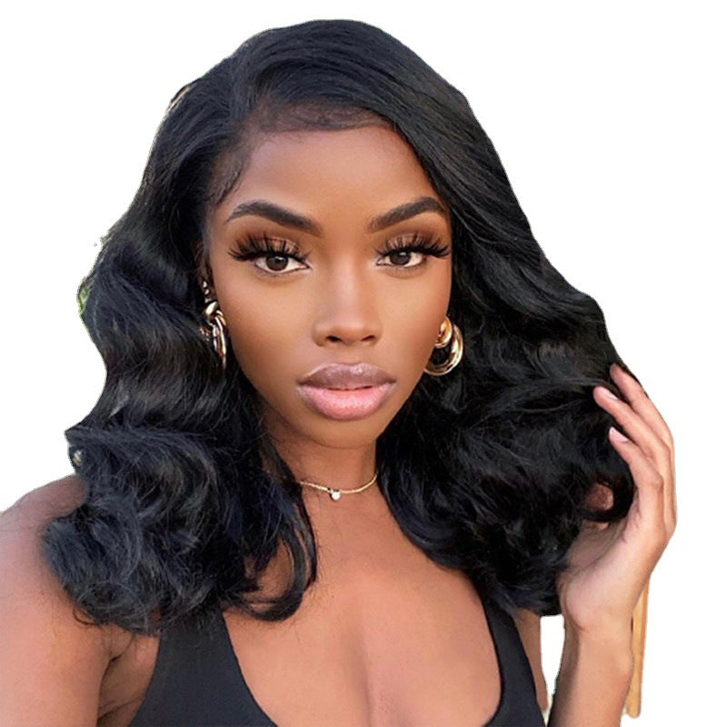 New Black Wavy Wig - Medium-Length