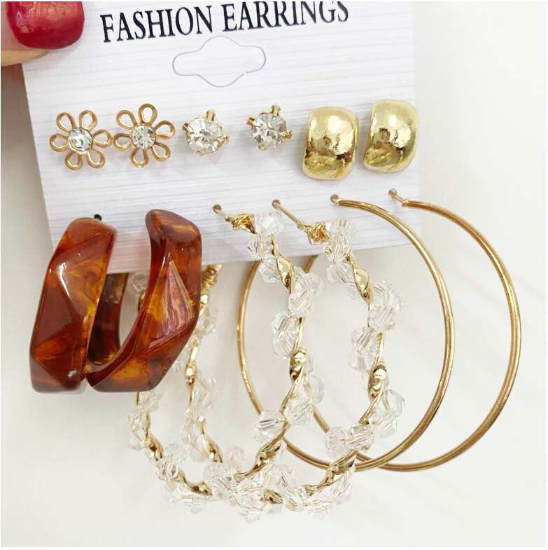 Cross-Border Pearl Earrings Set - French Retro Gold Fashio - Shop N Save