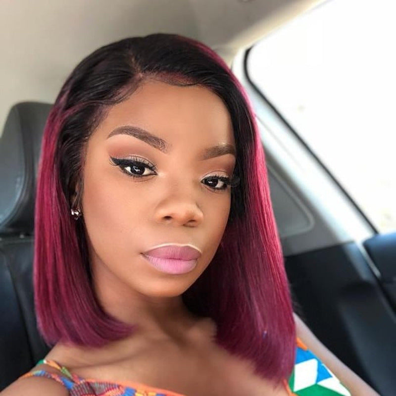 African Wig: European & American Fashion Gradient Color Highlights