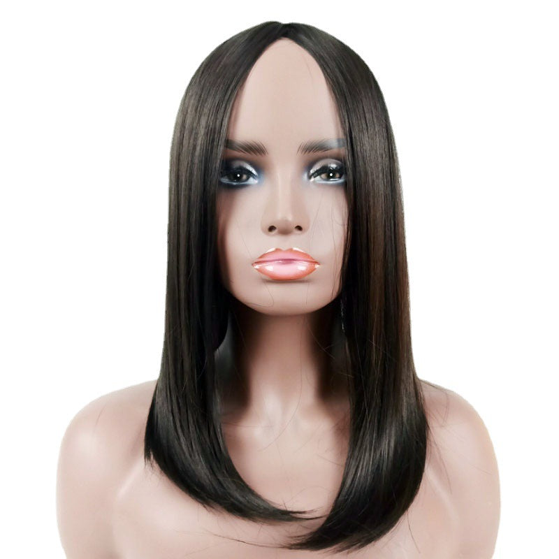 New High-Temperature Fiber Center-Parted Women's Wig