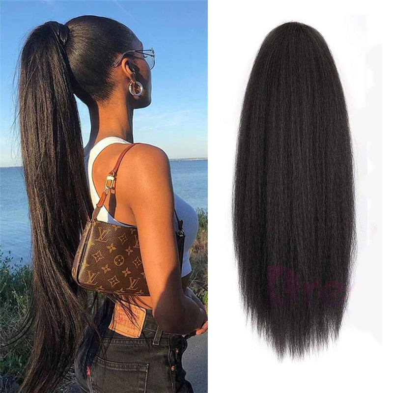European & American Yaki Ponytail: New Long Straight Hair