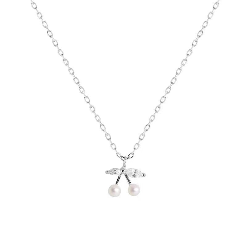 Pearl Cherry Necklace - 2023 Clavicle Chain, Ins Cold Style - Shop N Save