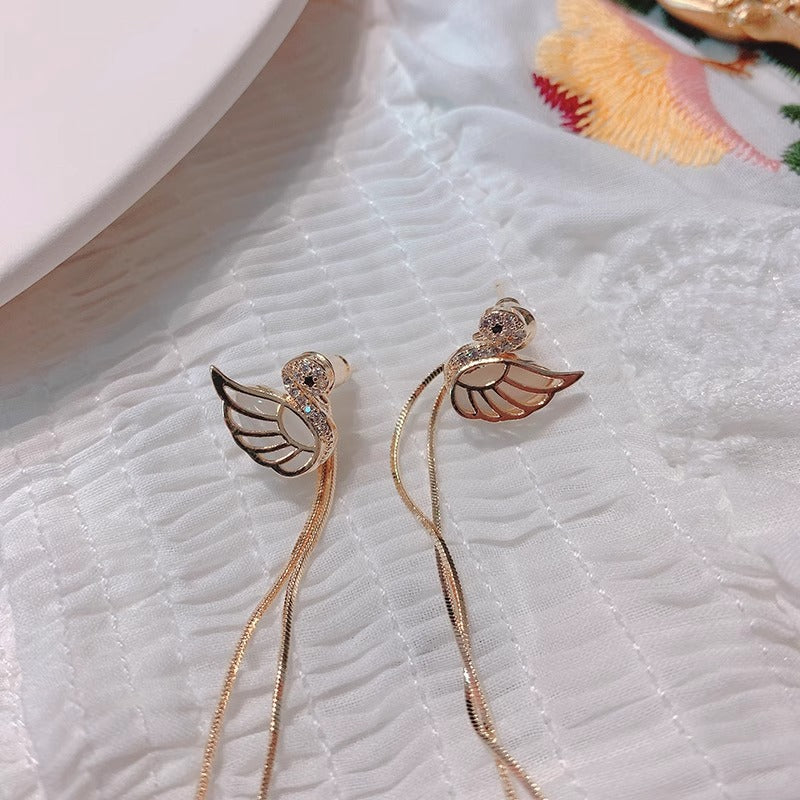 Sterling Silver Swan Earrings - 2023 New Style, High-End Jewelry - Shop N Save