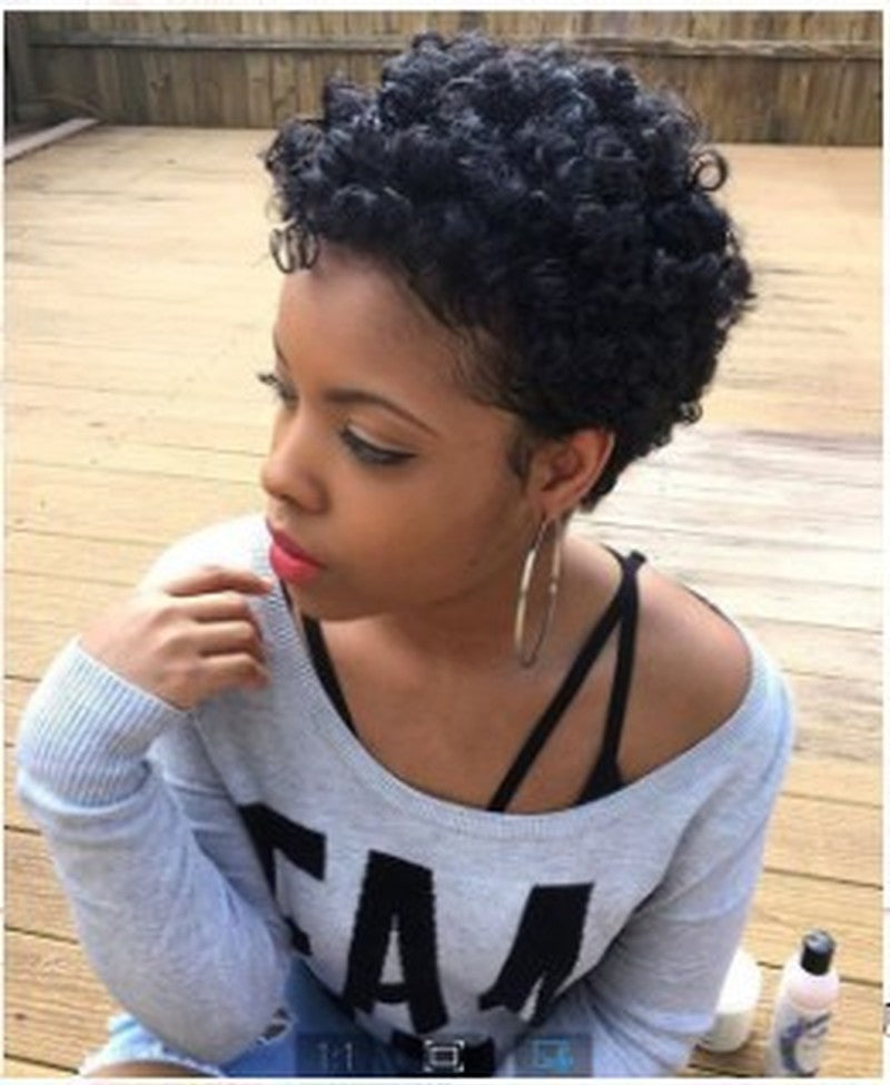 Wigs Women's Short Curly Wigs Small Curly Wigs Chemical Fiber Headgear Wigs