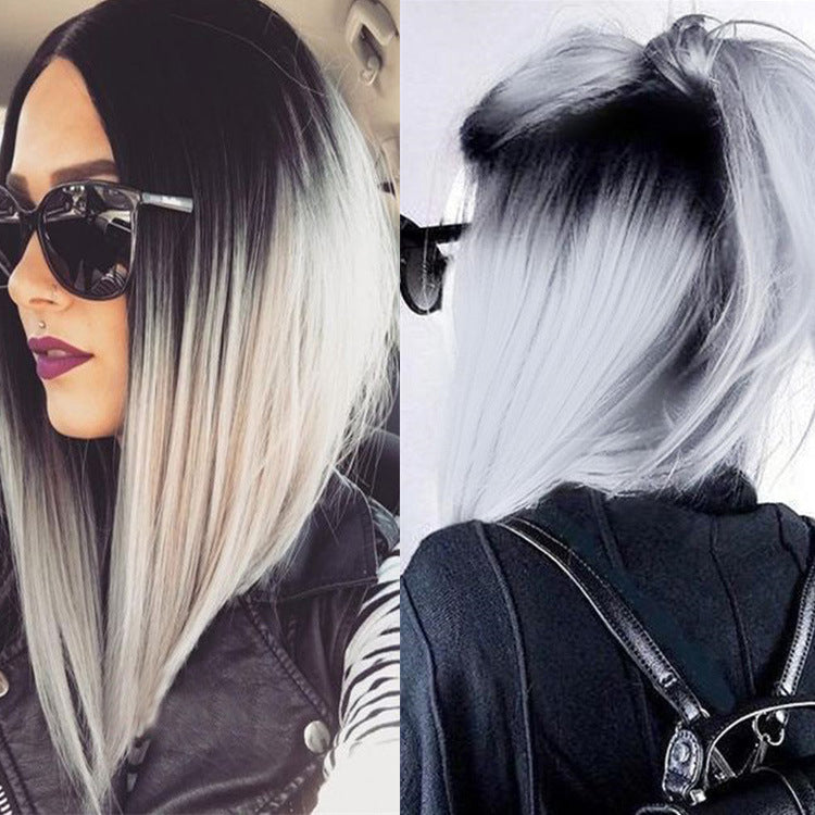 Medium-Length Gradient Wig