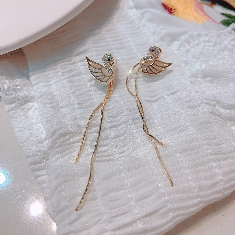 Sterling Silver Swan Earrings - 2023 New Style, High-End Jewelry - Shop N Save