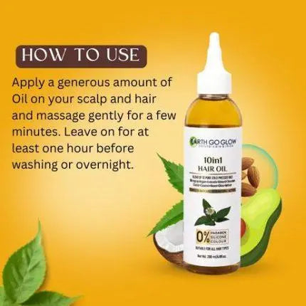 EARTH GO GLOW 10 IN 1 HAIR OIL (200ml) - Shop N Save