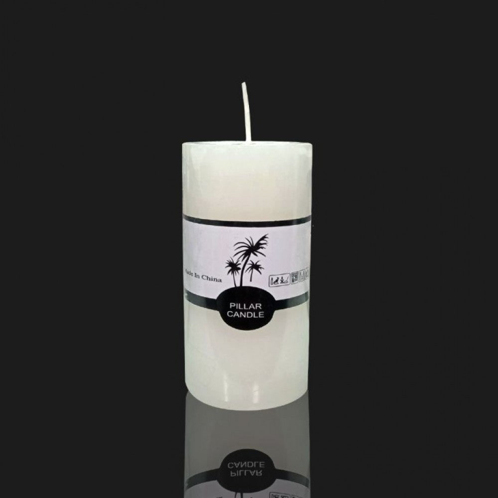 Decorative White Pillar Candle 15x5cm for Elegant Ambiance