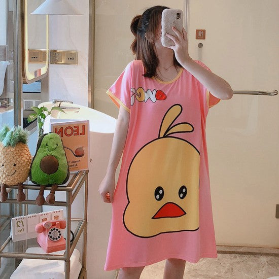 Printed Nightwear For Women Sleepwear Pink