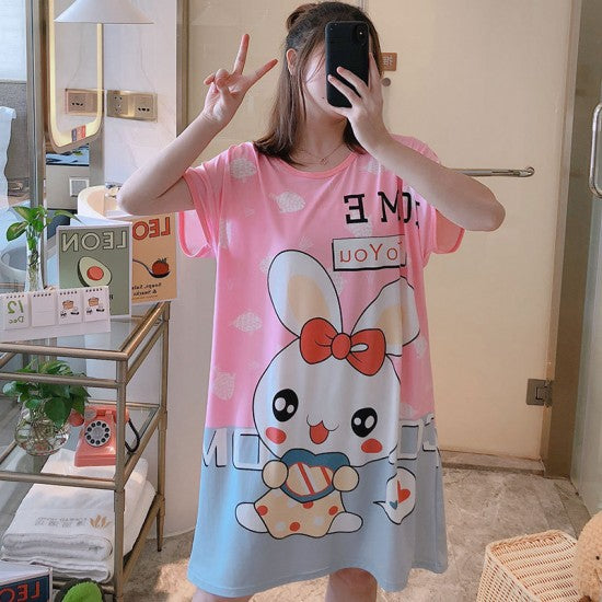 Printed Nightwear For Women Sleepwear Pink