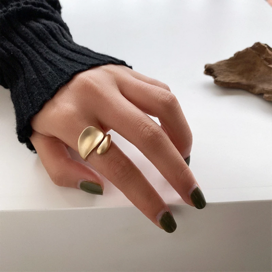 Punk Irregular Opening Rings For Men Women Fashion Simple Circle Golden