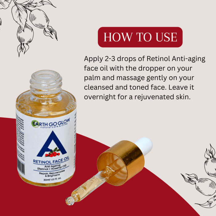 EARTH GO GLOW ANTI AGING RETINOL FACE OIL (30ml) - Shop N Save