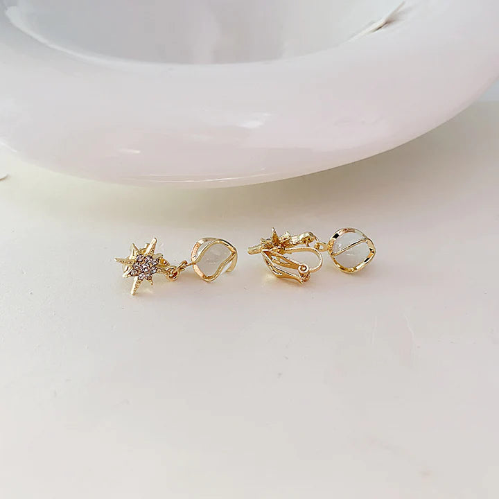 Crystal Fashion Ladies Earrings - Golden