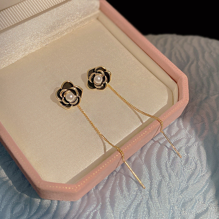 Party Wear Decorative Rhinestone Ear Tops - Black - Shop N Save