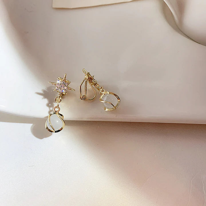 Crystal Fashion Ladies Earrings - Golden