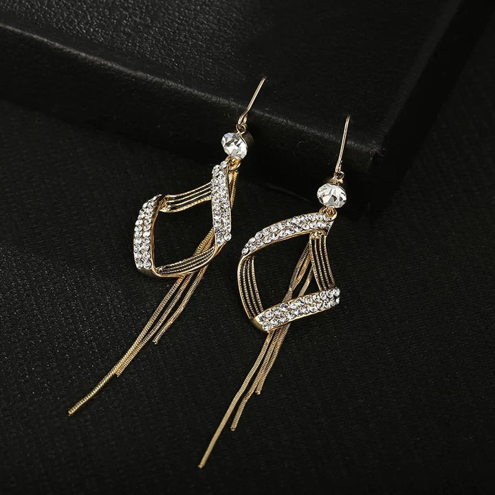 Molded Crystal Texture Gold Plated Ear Tops - Golden - Shop N Save