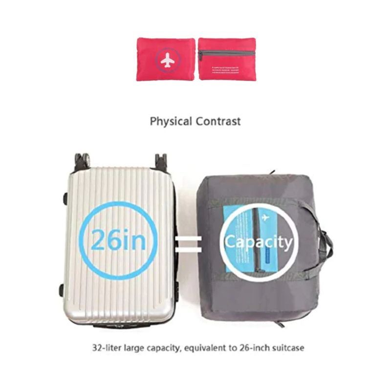 Nylon Zipper Travel Bag: Spacious, Durable, Compact for Easy Travel (Green) - Shop N Save