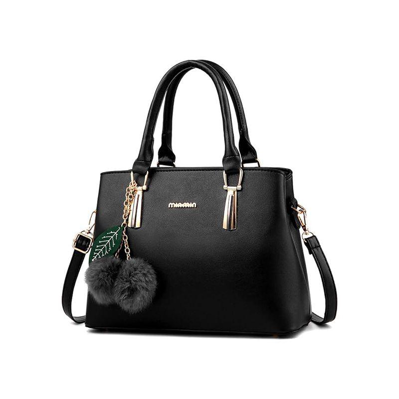 Stylish Double Hand Tote Slung Bag - Black - Shop N Save