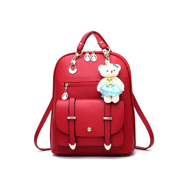 New Trend Casual Backpack Shoulder Bag - Red - Shop N Save