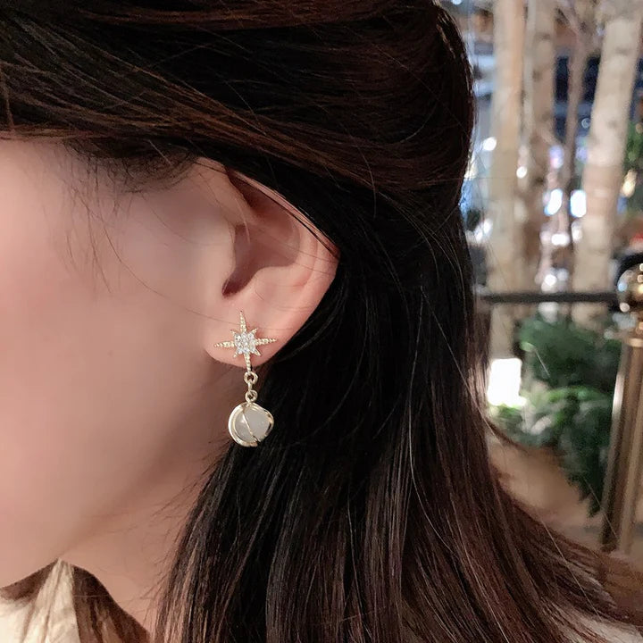 Crystal Fashion Ladies Earrings - Golden