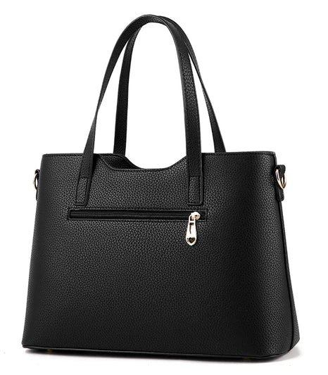 Two Pieces PU Leather Formal Bag Set - Dark Blue