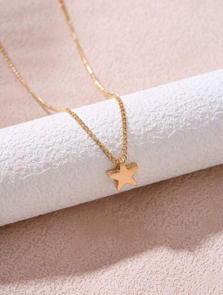 Simple 3D Star Pendant Necklace: Minimalist Jewelry Charm - Shop N Save