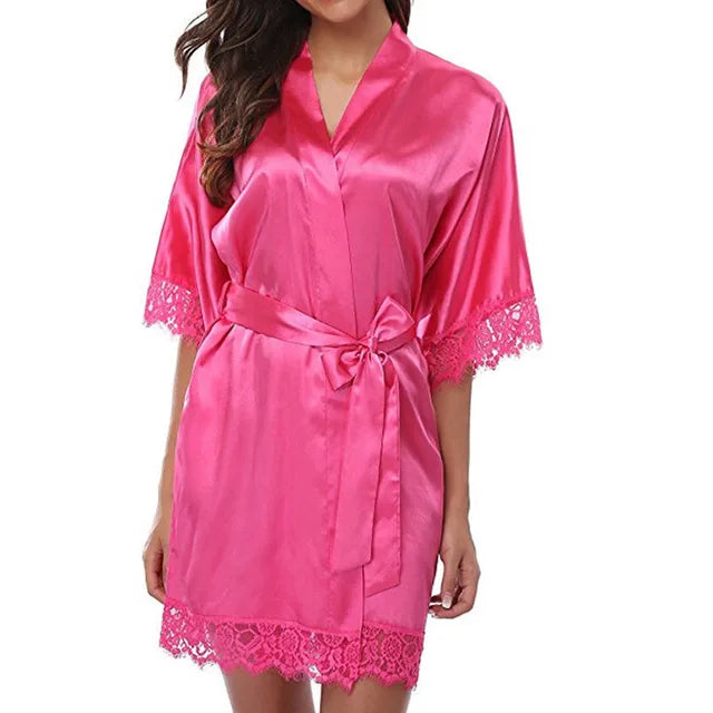 Silk Satin Nightdress - Sexy Lingerie, Lace Robe, Ladies Pajamas - Shop N Save