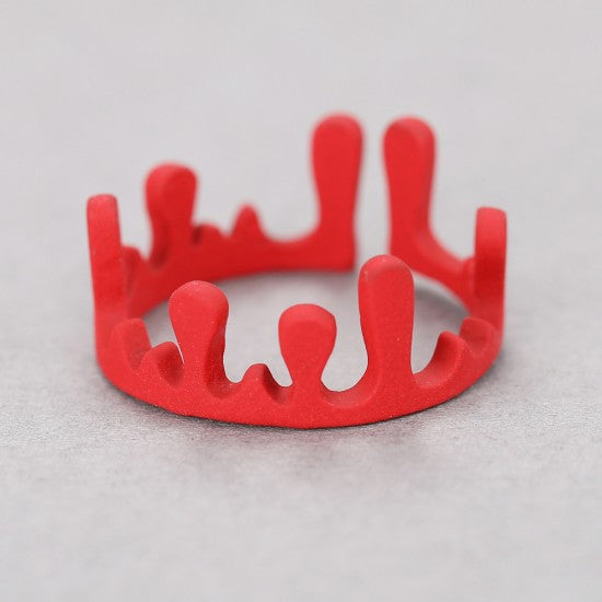 Simple Crown Irregular Rings For Men And Women Trendy Hip Hop Red