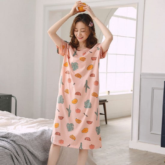 Single Pcs Nightwear For Women Sleepwear Peach