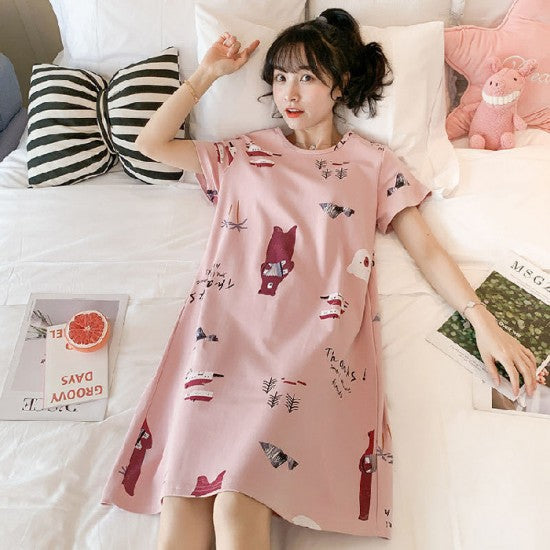 Single Pcs Nightwear For Women Sleepwear Peach