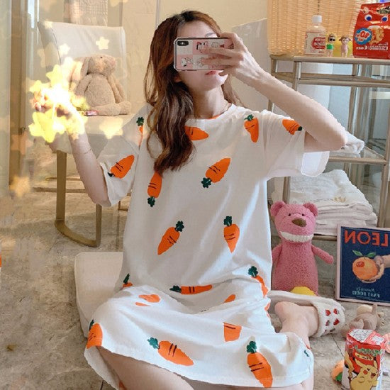 Single Pcs Nightwear For Women Sleepwear White