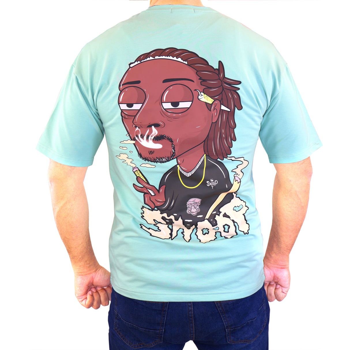 Snoop Dag Art Collective New Premium Sleeve Men`s T-shirt (Blue)